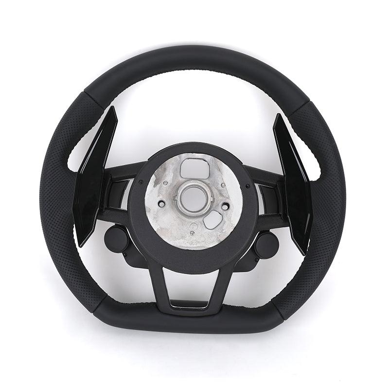 Custom Upgrade Volant Lenkrad Sliver Trim Leather Steering Wheel for Audi A3 A4 A5 A6 A7 A8 C7 R8 Rs3 RS6 B8 B9 S7 RS S Line