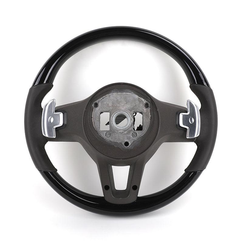 Custom Volant Black Piano Leather Exclusive Wooden Steering Wheel for Mercedes Benz S-Class W222 W223 Maybach W247 W246 W242 - YunLexus Custom Custom Steering Wheels for Mercedes