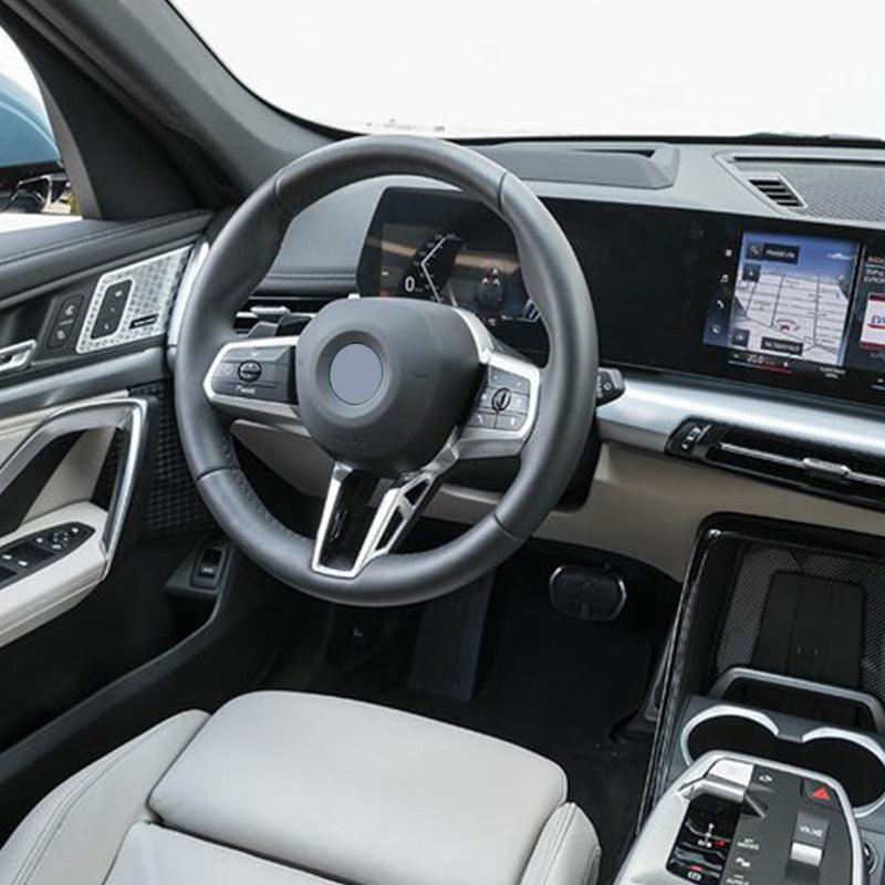 New Design Original Round Bottom Full Leather Steering Wheel for BMW 5 Series G60 G61 G68 i7 i5 iX1 X1 X2 U11 U12 2022 2023 2024 - YunLexus
