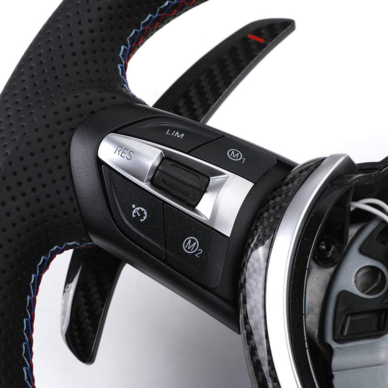 With Led Display Carbon Fiber Shift Paddle Leather M Steering Wheel for BMW F10 F30 X5 E70 E71 E60 E46 E92 E90 M3 M5 M6 - YunLexus