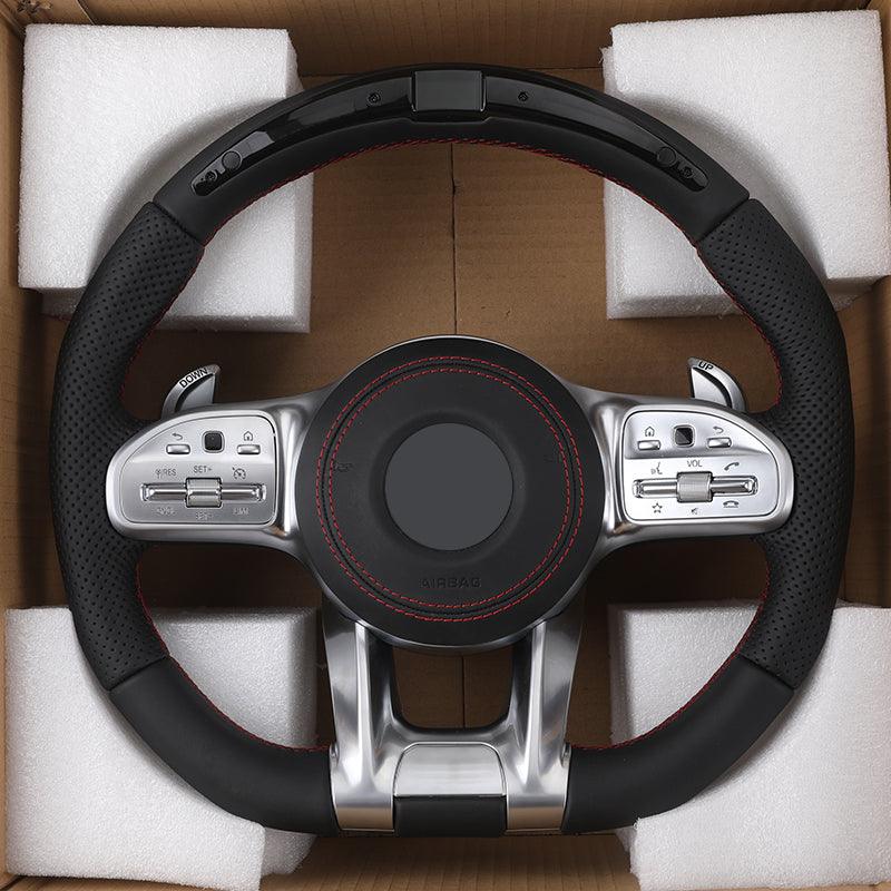With Led Display Volant Lenkrad Sport Leather Steering Wheel for Mercedes Benz C217 W209 W204 W205 W206 w207 Coupe C63s C63 AMG - YunLexus Custom Custom Steering Wheels for Mercedes