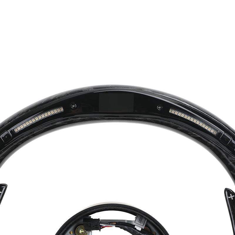 With LED M Sport Volant Forged Carbon Shift Paddle Steering Wheel for BMW 3 Series E90 E92 E81 E82 E87 E88 X1 E84 X5 E70 X6 E71 - YunLexus