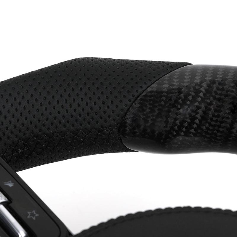 With Piano Black Trim Half Leather Carbon LED Steering Wheel for Mercedes Benz W205 W246 C117 C217 W166 X166 W164 W221 W222 AMG - YunLexus Custom Custom Steering Wheels for Mercedes