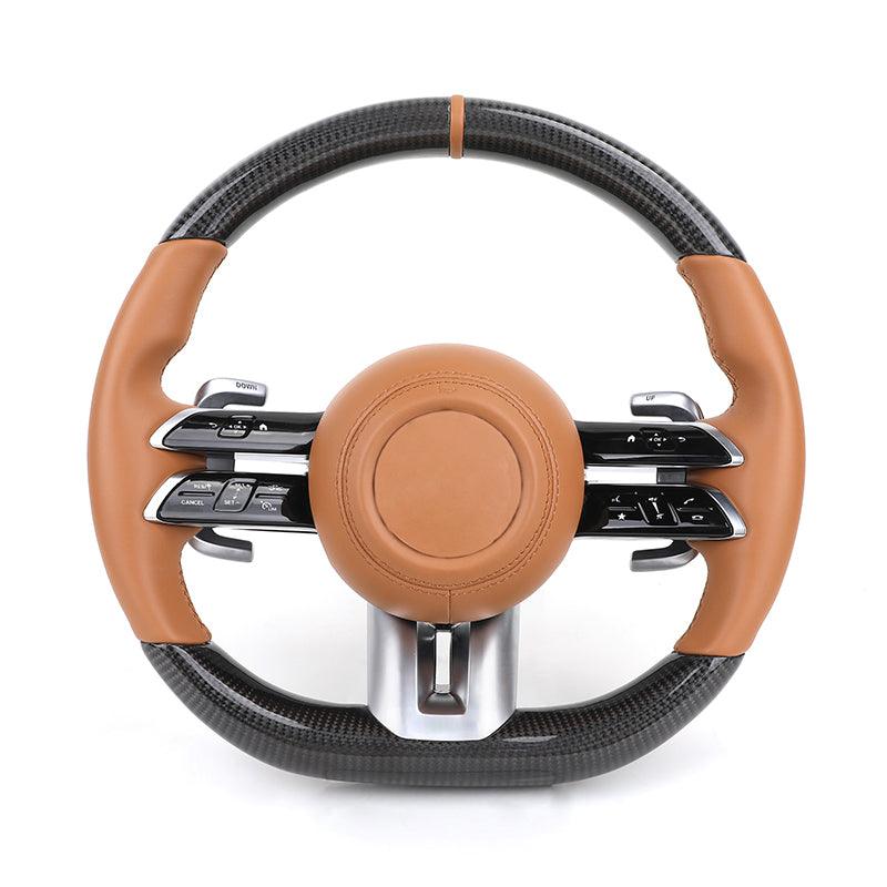 2024 Volant Lenkrad Carbon Steering Wheel for Mercedes Benz W205 W207 CLS W218 W217 C217 X217 W124 GLB C55 C63s C63 AMG Lenkrad - YunLexus Custom Custom Steering Wheels for Mercedes