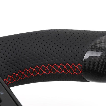 Black Style Half Perforated Leather Carbon Steering Wheel for Mercedes Benz W213 C238 W463 W464 W222 C217 CLS C257 W205 C63 AMG - YunLexus Custom Custom Steering Wheels for Mercedes