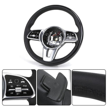 Black Wooden Leather Steering Wheel for Mercedes Benz GLE GLC W253 W166 W167 C167 V167 E63 C43 S63 E55 ML63 AMG GLE350 - YunLexus Custom Custom Steering Wheels for Mercedes