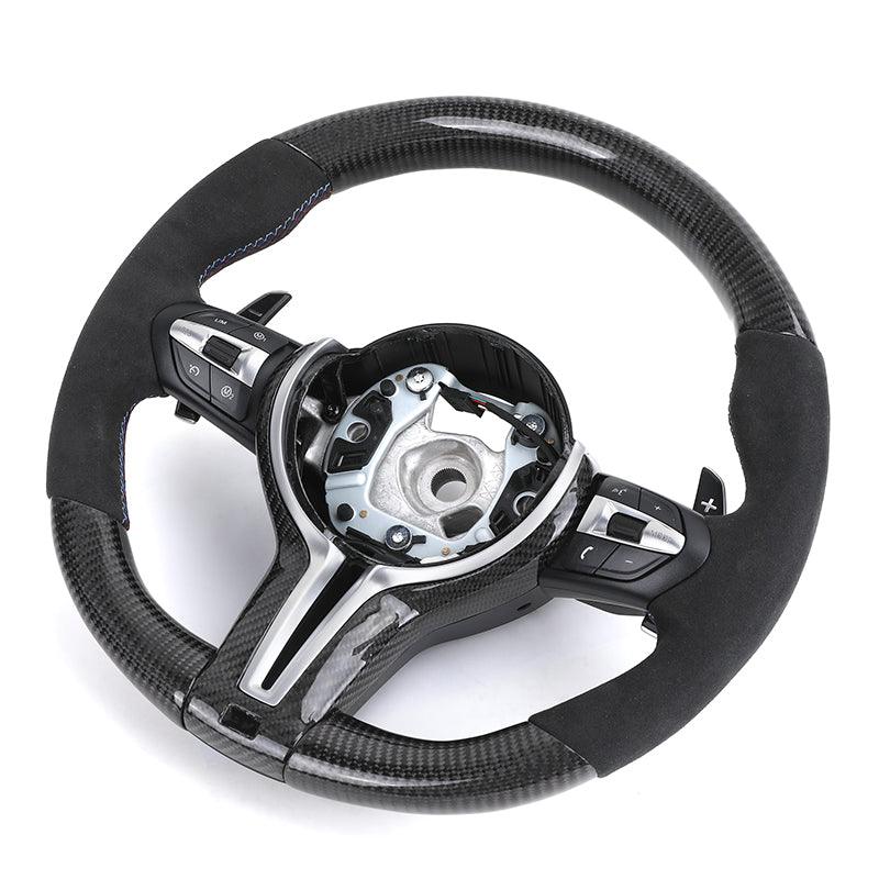 Custom Alcantara Leather Carbon Fiber M Sport Steering Wheel for BMW F30 F10 F32 E60 E46 E90 X5 E70 M3 M4 M5 M6 F90 F80 F82 F87 - YunLexus