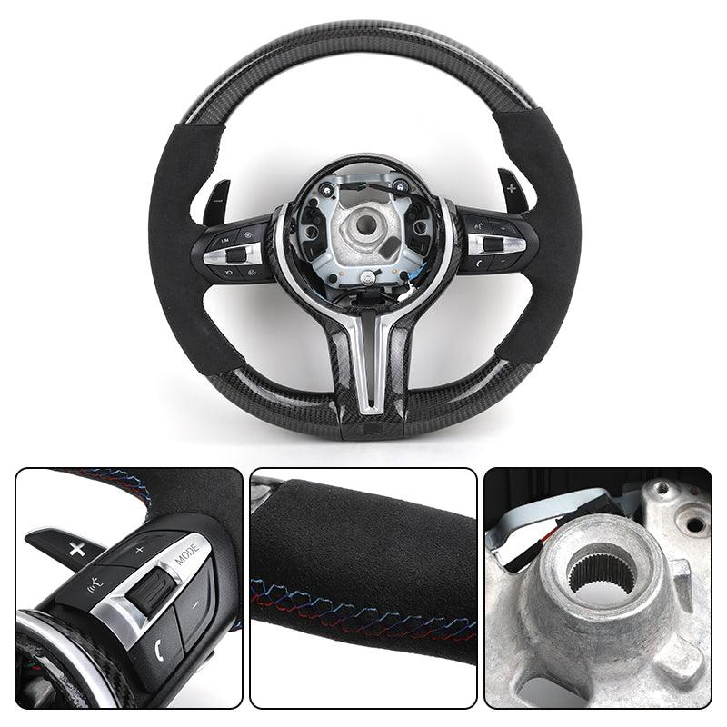 Custom Alcantara Leather Carbon Fiber M Sport Steering Wheel for BMW F30 F10 F32 E60 E46 E90 X5 E70 M3 M4 M5 M6 F90 F80 F82 F87 - YunLexus