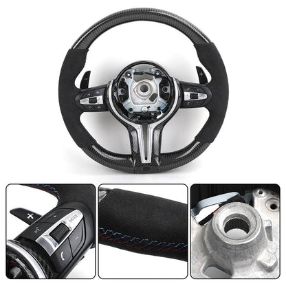 Custom Alcantara Leather Carbon Fiber M Sport Steering Wheel for BMW F30 F10 F32 E60 E46 E90 X5 E70 M3 M4 M5 M6 F90 F80 F82 F87 - YunLexus