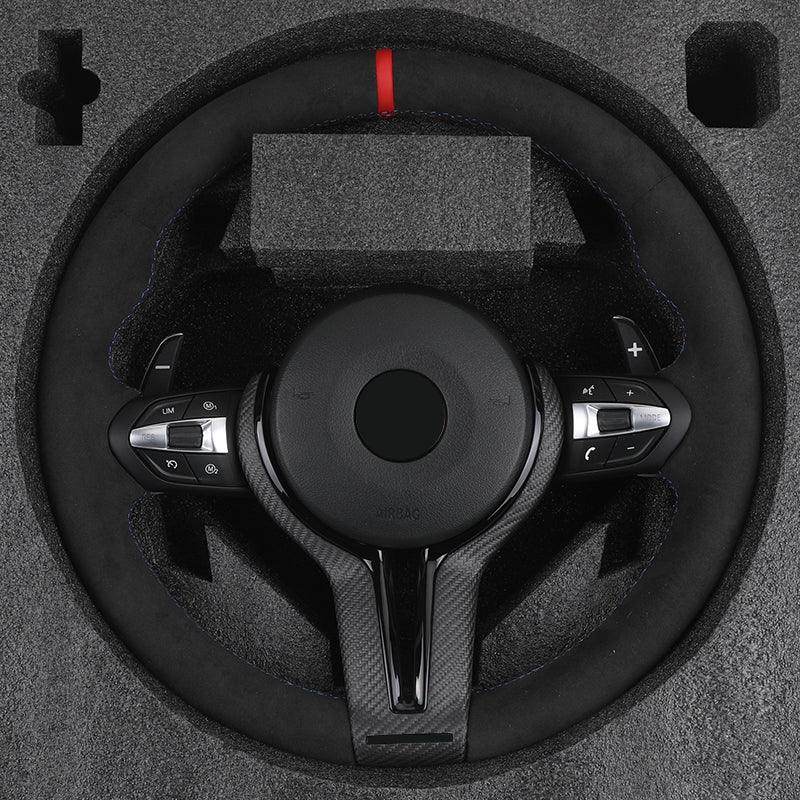 Custom Black Vintage Volant Lenkrad Wooden Steering Wheel for BMW F10 F11 F30 F32 F33 F36 F82 E90 E92 E93 M3 X1 E84 X5 E70 E71 - YunLexus