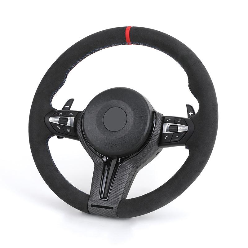 Custom Black Vintage Volant Lenkrad Wooden Steering Wheel for BMW F10 F11 F30 F32 F33 F36 F82 E90 E92 E93 M3 X1 E84 X5 E70 E71 - YunLexus