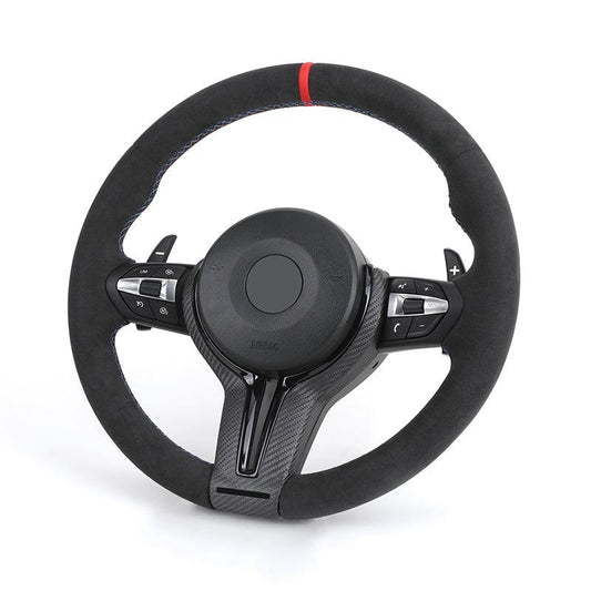 Custom Black Vintage Volant Lenkrad Wooden Steering Wheel for BMW F10 F11 F30 F32 F33 F36 F82 E90 E92 E93 M3 X1 E84 X5 E70 E71 - YunLexus