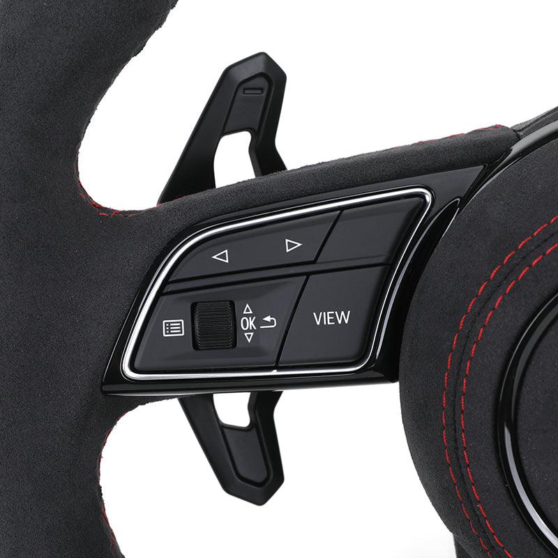 Custom Design Full Alcantara Leather Volant Steering Wheel for Audi RS A4 A5 A6 C7 B8 R8 S3 S4 S5 Q7 A7 S7 TT RS3 RS5 RS6 RS7 B9