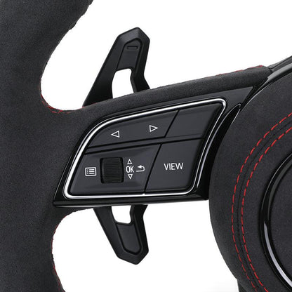Custom Design Full Alcantara Leather Volant Steering Wheel for Audi RS A4 A5 A6 C7 B8 R8 S3 S4 S5 Q7 A7 S7 TT RS3 RS5 RS6 RS7 B9