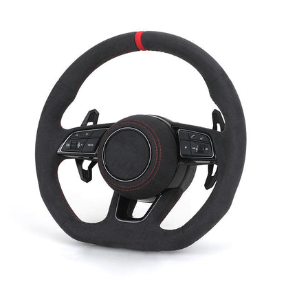 Custom Design Full Alcantara Leather Volant Steering Wheel for Audi RS A4 A5 A6 C7 B8 R8 S3 S4 S5 Q7 A7 S7 TT RS3 RS5 RS6 RS7 B9