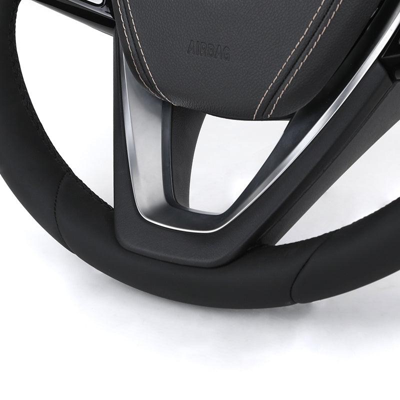 Custom Full Leather Steering Wheel for BMW F10 F30 F02 F07 F18 F36 M3 F80 M4 F82 F12 X5M F95 X6 G06 F15 F16 F96 X7 G07 Z4 G29 - YunLexus