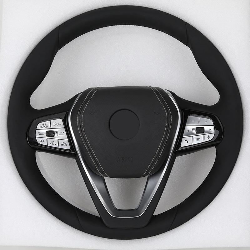 Custom Full Leather Steering Wheel for BMW F10 F30 F02 F07 F18 F36 M3 F80 M4 F82 F12 X5M F95 X6 G06 F15 F16 F96 X7 G07 Z4 G29 - YunLexus