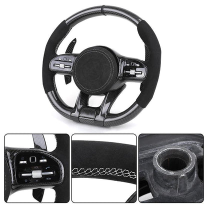 Custom Half Alcantara Carbon Fiber Steering Wheel for Mercedes Benz GL X164 X166 GLC X253 C253 GLS X167 G Wagon W463 G63 AMG - YunLexus Custom Custom Steering Wheels for Mercedes