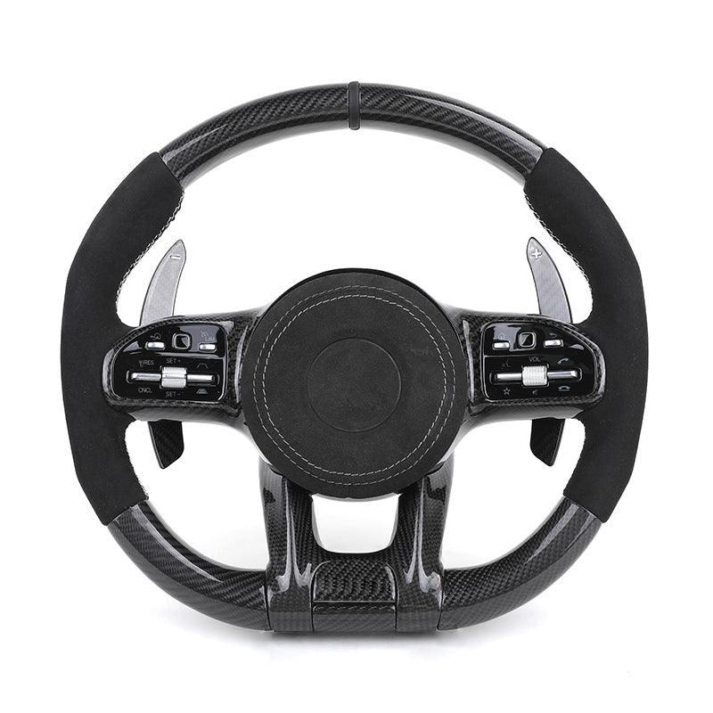 Custom Half Alcantara Carbon Fiber Steering Wheel for Mercedes Benz GL X164 X166 GLC X253 C253 GLS X167 G Wagon W463 G63 AMG - YunLexus Custom Custom Steering Wheels for Mercedes