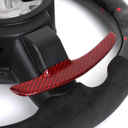 Custom Half Alcantara Red Forged Carbon LED Steering Wheel for BMW F01 F07 F10 F30 F31 F36 X5 F15 X6 F16 F80 F82 F85 F87 F90 - YunLexus