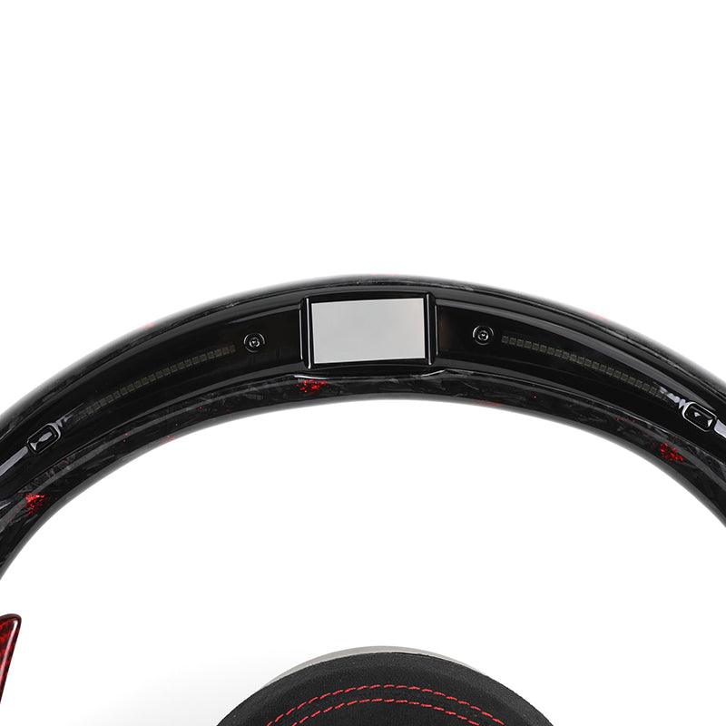 Custom Half Alcantara Red Forged Carbon LED Steering Wheel for BMW F01 F07 F10 F30 F31 F36 X5 F15 X6 F16 F80 F82 F85 F87 F90 - YunLexus