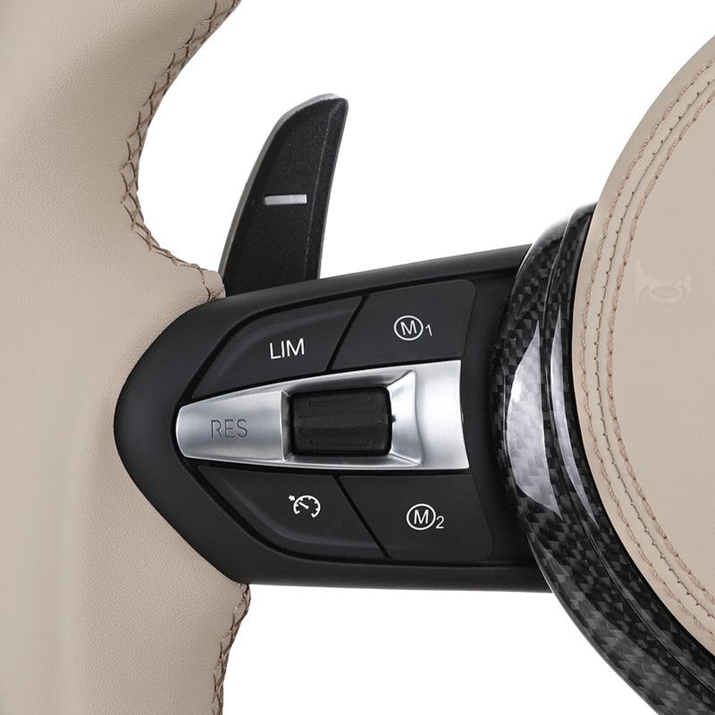 Custom Half Leather Carbon Fibre Steering Wheel for BMW F10 F30 F11 F26 F32 F80 F82 F90 F92 E70 E71 X5 F15 E60 E90 E93 Z4 E89 - YunLexus