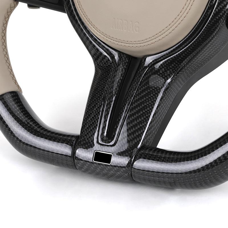 Custom Half Leather Carbon Fibre Steering Wheel for BMW F10 F30 F11 F26 F32 F80 F82 F90 F92 E70 E71 X5 F15 E60 E90 E93 Z4 E89 - YunLexus