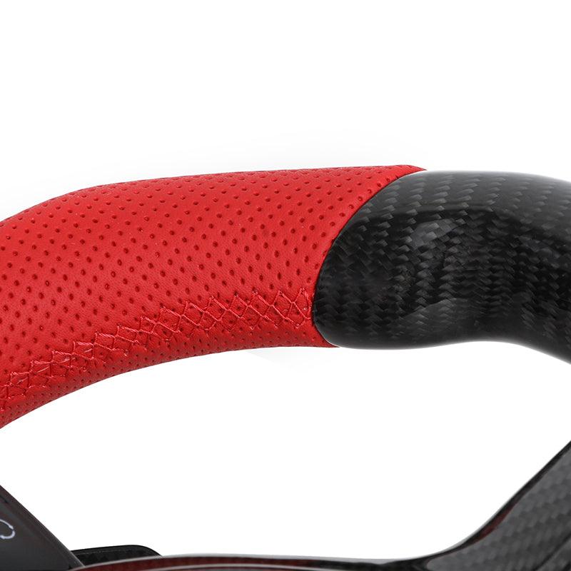 Custom Half Perforated Leather Carbon Fiber Steering Wheel for BMW F10 F30 X5 E70 X6 E71 E81 E82 E83 E84 E87 E88 E90 E91 E92 E93 - YunLexus