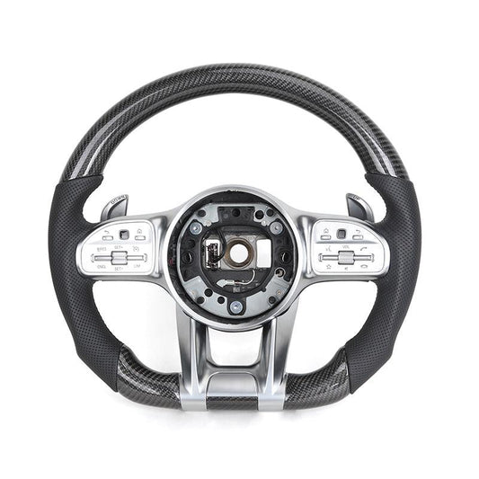 Custom Half Perforated Leather Carbon Fiber Steering Wheel for Mercedes Benz W204 W205 W166 W212 W220 W221 W222 C117 C43 C63 AMG
