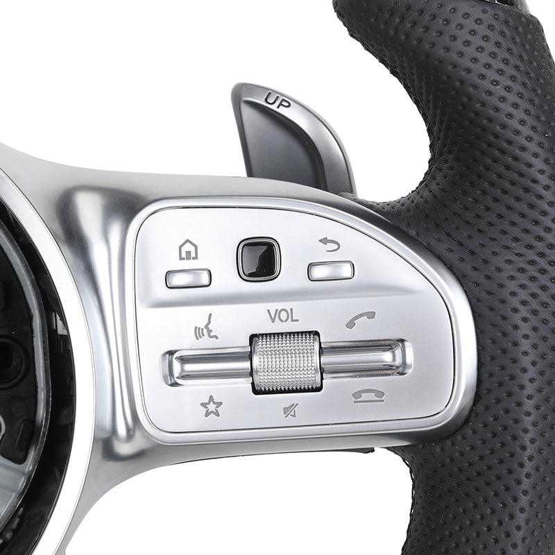 Custom Half Perforated Leather Carbon Fiber Steering Wheel for Mercedes Benz W204 W205 W166 W212 W220 W221 W222 C117 C43 C63 AMG - YunLexus Custom Custom Steering Wheels for Mercedes