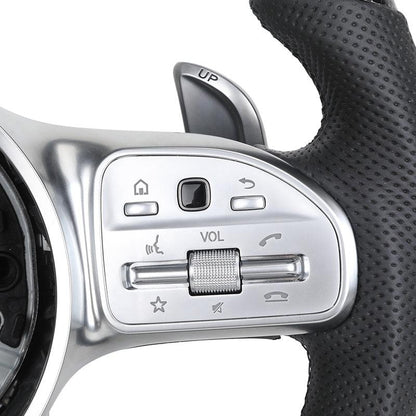 Custom Half Perforated Leather Carbon Fiber Steering Wheel for Mercedes Benz W204 W205 W166 W212 W220 W221 W222 C117 C43 C63 AMG - YunLexus Custom Custom Steering Wheels for Mercedes