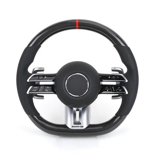 Custom Half Perforated Leather Carbon Steering Wheel for Mercedes Benz E Class W205 W213 W176 W177 W211 W222 W204 C43 AMG GT
