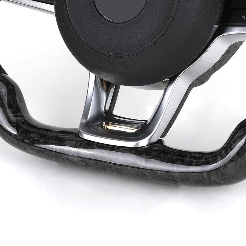 Custom Half Perforated Leather Forged Carbon Steering Wheel for Volkswagen VW Golf 7R 5 6 7 8 R Jetta Mk6 Mk7 GTI Polo Passat CC - YunLexus Custom Custom Steering Wheels for Volkswagen