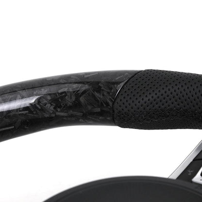 Custom Half Perforated Leather Forged Carbon Steering Wheel for Volkswagen VW Golf 7R 5 6 7 8 R Jetta Mk6 Mk7 GTI Polo Passat CC - YunLexus Custom Custom Steering Wheels for Volkswagen