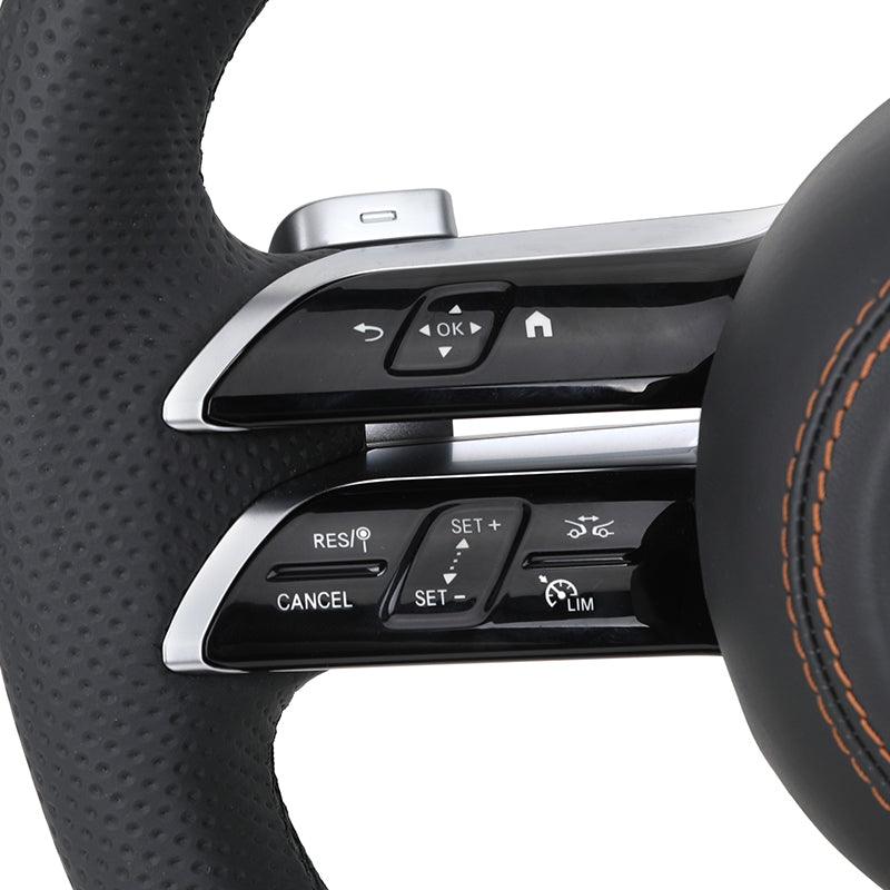Custom Half Perforated Leather Steering Wheel for Mercedes Benz E Class W212 W213 C238 Coupe E500 EQA EQC E53 E63 AMG GT W447 - YunLexus Custom Custom Steering Wheels for Mercedes