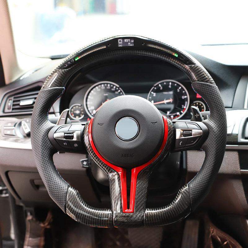 Custom Heated M Led Display Carbon Fiber Steering Wheel for BMW M2 M3 M4 M5 F10 F50 F30 F32 F80 F82 F90 E90 E92 E60 E63 G20 G30 - YunLexus