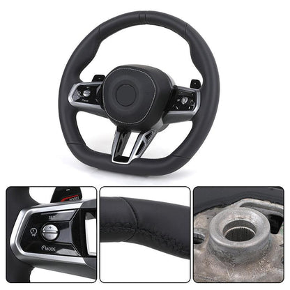 Custom ID8 Lenkrad Volant Leather M Sport Steering Wheel for BMW F10 F30 F20 F01 F07 F32 F82 M4 M3 X3 G01 G12 G20 G30 G80 G05 - YunLexus