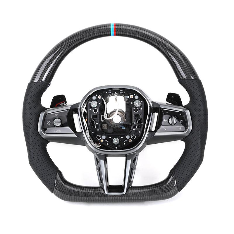 Custom Leather Carbon Fiber Steering Wheel for BMW M3 F80 F82 X5M F85 M2 F87 M5 F90 X3M F97 G20 M5 G30 G42 G80 G82 M235i M340i - YunLexus