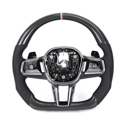 Custom Leather Carbon Fiber Steering Wheel for BMW M3 F80 F82 X5M F85 M2 F87 M5 F90 X3M F97 G20 M5 G30 G42 G80 G82 M235i M340i - YunLexus