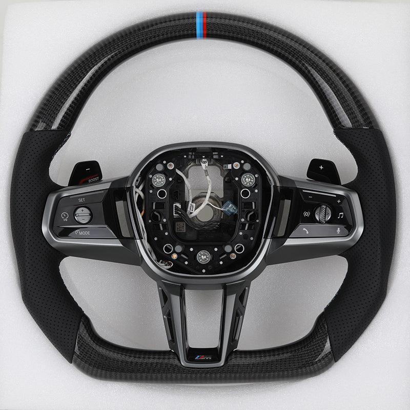 Custom Leather Carbon Fiber Steering Wheel for BMW M3 F80 F82 X5M F85 M2 F87 M5 F90 X3M F97 G20 M5 G30 G42 G80 G82 M235i M340i - YunLexus