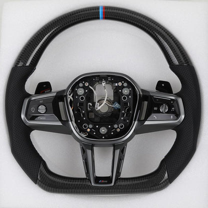 Custom Leather Carbon Fiber Steering Wheel for BMW M3 F80 F82 X5M F85 M2 F87 M5 F90 X3M F97 G20 M5 G30 G42 G80 G82 M235i M340i - YunLexus