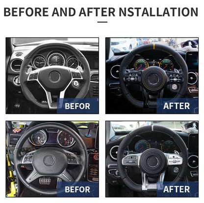 Custom Leather Steering Wheel for Mercedes Benz AMG W204 W205 W206 W207 W212 W213 X253 W217 W221 W222 W223 GLE W166 W167 W219 - YunLexus Custom Custom Steering Wheels for Mercedes