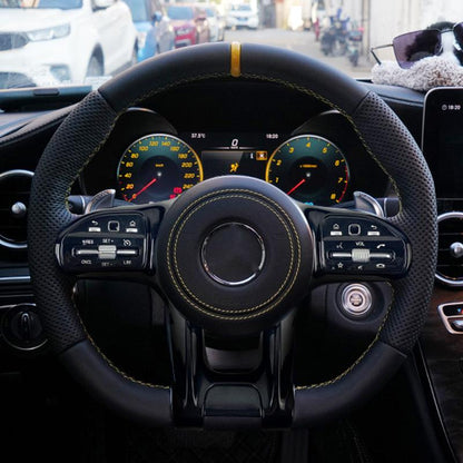 Custom Leather Steering Wheel for Mercedes Benz AMG W204 W205 W206 W207 W212 W213 X253 W217 W221 W222 W223 GLE W166 W167 W219 - YunLexus Custom Custom Steering Wheels for Mercedes