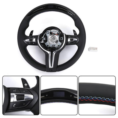 Custom LED Leather Carbon Fiber M Performance Steering Wheel for BMW E90 E60 E46 X5 E70 X6 E71 E92 M3 E39 E82 E36 X1 E84 E63 E93 - YunLexus