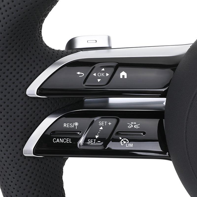 Custom Lenkrad Half Perforated Leather Carbon Steering Wheel for Mercedes Benz W463 W219 C217 W217 CLS W218 W166 W205 W211 GLC - YunLexus Custom Custom Steering Wheels for Mercedes