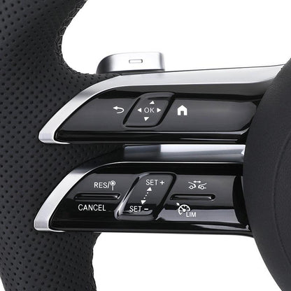 Custom Lenkrad Half Perforated Leather Carbon Steering Wheel for Mercedes Benz W463 W219 C217 W217 CLS W218 W166 W205 W211 GLC - YunLexus Custom Custom Steering Wheels for Mercedes