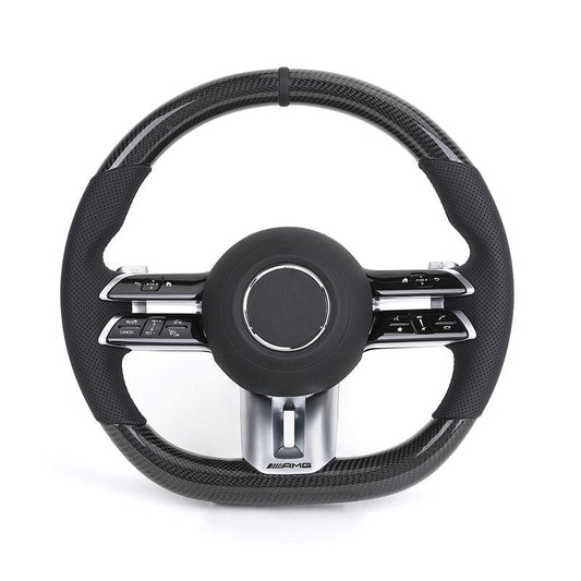 Custom Lenkrad Half Perforated Leather Carbon Steering Wheel for Mercedes Benz W463 W219 C217 W217 CLS W218 W166 W205 W211 GLC