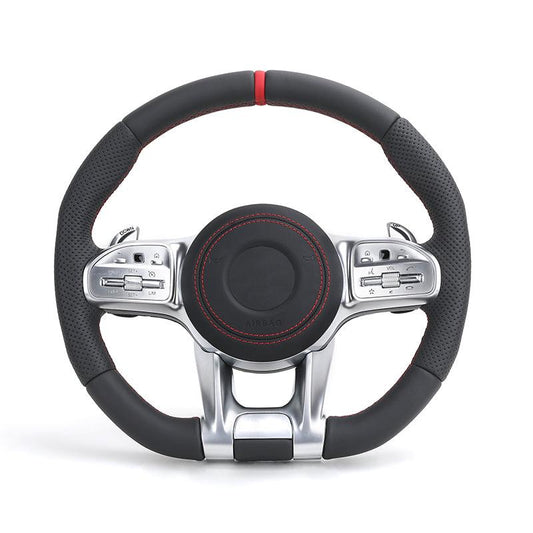 Custom Lenkrad Half Perforated Leather Steering Wheel for Mercedes Benz AMG W205 W212 W213 X217 W217 W166 W222 S400 GLE GLC GLB