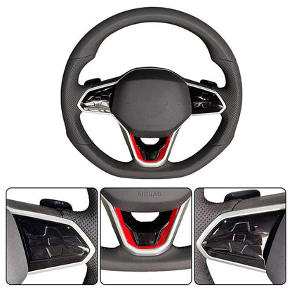 Custom Lenkrad Modified Full Leather Steering Wheel for VW Volkswagen Golf 8 R MK8 Gti Arteon Tiguan Touarge - YunLexus Custom Custom Steering Wheels for Volkswagen