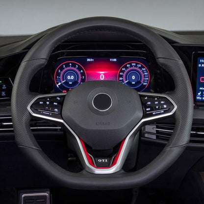 Custom Lenkrad Modified Full Leather Steering Wheel for VW Volkswagen Golf 8 R MK8 Gti Arteon Tiguan Touarge - YunLexus Custom Custom Steering Wheels for Volkswagen